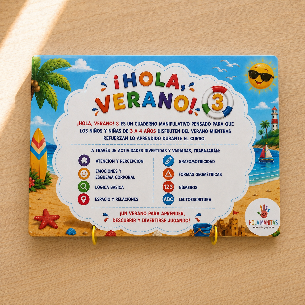 HOLA VERANO 3 | Cuaderno Manipulativo 3-4 años