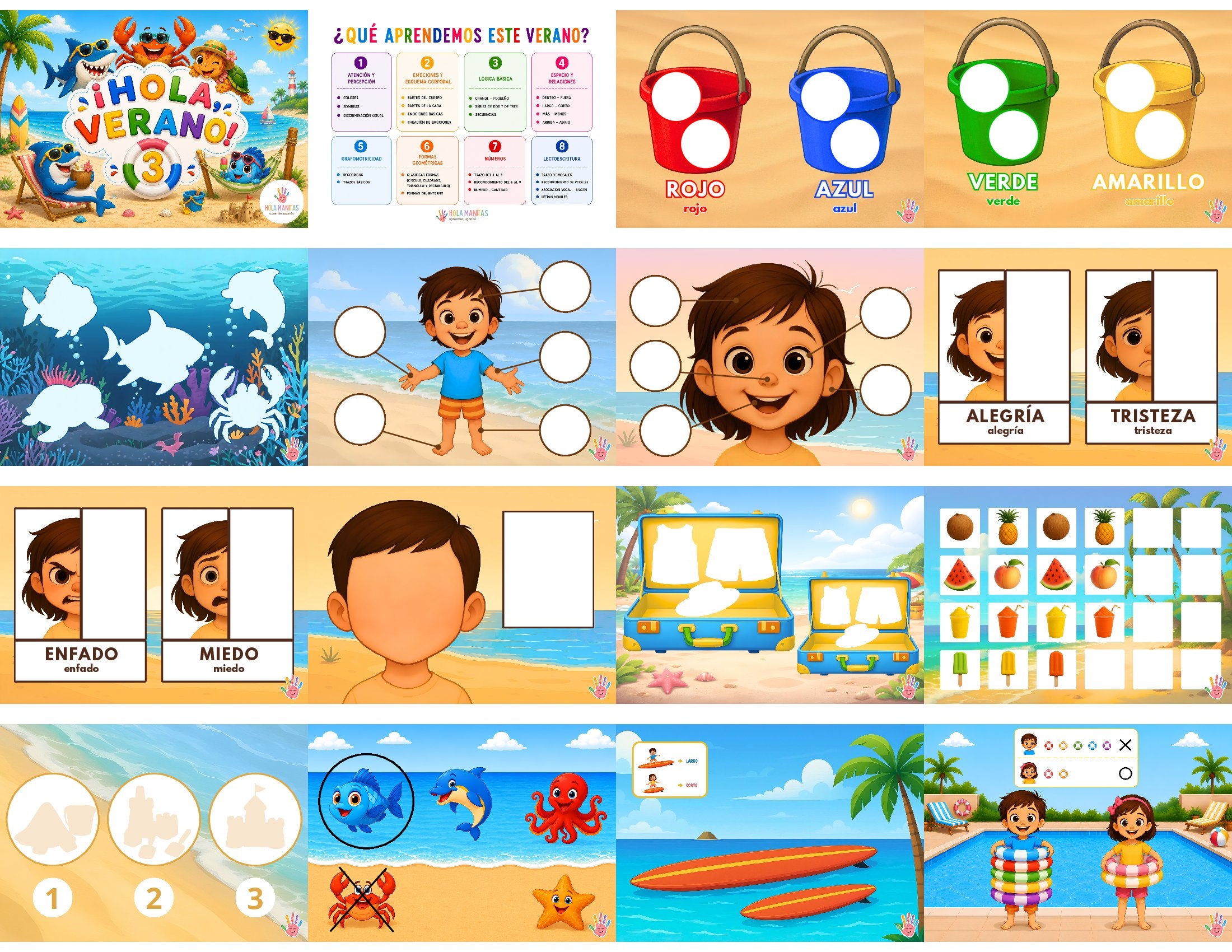 HOLA VERANO 3 | Cuaderno Manipulativo 3-4 años